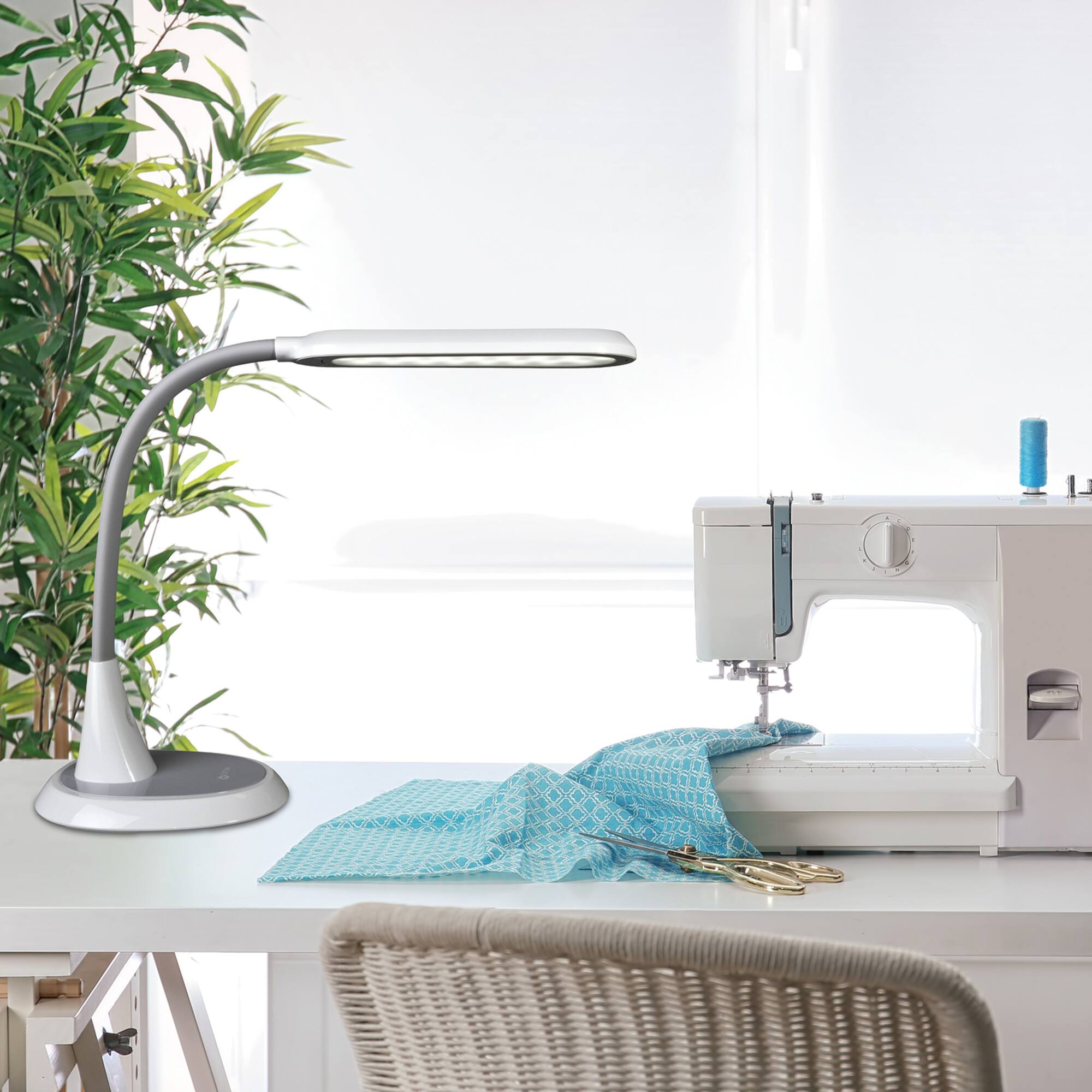 OttLite 27" White Wide Area Dimmable LED Table Lamp
